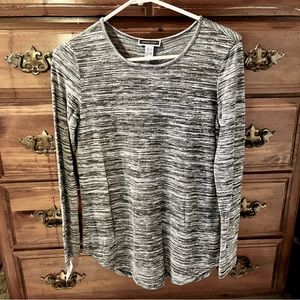Gray Long Sleeve Patterned Shirt